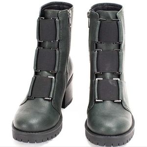 BNIB: Yellow Box Women’s Telaviz Forest Block Heel Zip-Up Elastic Boots 7.5